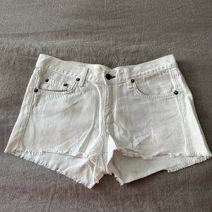rag & bone  Vintage Denim Cut-Off Shorts White